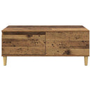 Sofabord med skuffe Gammelt træ 90 x 50 x 35 cm Konstrueret træ