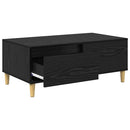 Sofabord med skuffe Sort eg 90 x 50 x 35 cm Konstrueret træ