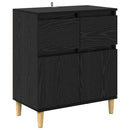 Sideboard med skuffe Sort eg 60 x 35 x 70 cm Konstrueret træ