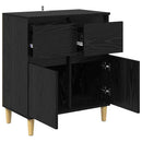 Sideboard med skuffe Sort eg 60 x 35 x 70 cm Konstrueret træ