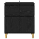 Sideboard med skuffe Sort eg 60 x 35 x 70 cm Konstrueret træ