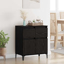 Sideboard Sort eg 60 x 35 x 70 cm Ingeniørt træ og jern