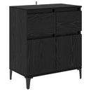 Sideboard Sort eg 60 x 35 x 70 cm Ingeniørt træ og jern