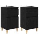 Natskab 2 pcs Sort eg 40 x 35 x 70 cm Konstrueret træ