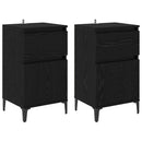 Natskab 2 pcs Sort eg 40 x 35 x 70 cm Konstrueret træ
