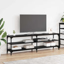 TV-skab 160 x 30 x 50 cm Sort eg Ingeniørt træ og jern