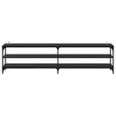TV-skab Sort eg 200 x 30 x 50 cm Ingeniørt træ og jern