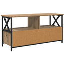 TV-skab Artisan Egetræ 90 x 33 x 45 cm Ingeniørtræ og stål