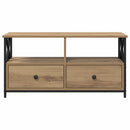 TV-skab Artisan Egetræ 90 x 33 x 45 cm Ingeniørtræ og stål