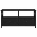 TV-skab med skuffe Sort eg 90 x 33 x 45 cm Ingeniørtræ og stål