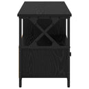 TV-skab med skuffe Sort eg 90 x 33 x 45 cm Ingeniørtræ og stål