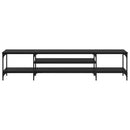 TV-skab Sort eg 201 x 35 x 45 cm Ingeniørt træ og jern