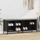 Sko skab Sort eg 131 x 35 x 50 cm Ingeniørt træ og jern