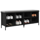 Sko skab Sort eg 131 x 35 x 50 cm Ingeniørt træ og jern