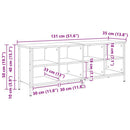Sko skab Sort eg 131 x 35 x 50 cm Ingeniørt træ og jern