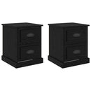 Natskab 2 pcs Sort eg 39 x 39 x 47.5 cm Konstrueret træ
