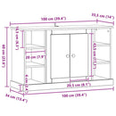 Sideboard Gammelt træ 100 x 35,5 x 60 cm Konstrueret træ