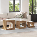 Sofabord 3 pcs Artisan Egetræ Konstrueret træ