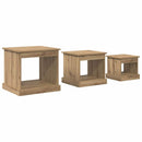 Sofabord 3 pcs Artisan Egetræ Konstrueret træ