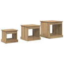 Sofabord 3 pcs Artisan Egetræ Konstrueret træ