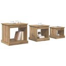 Sofabord 3 pcs Artisan Egetræ Konstrueret træ