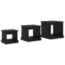 Sofabord 3 pcs Sort eg Konstrueret træ