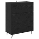 Sideboard Sort eg 69,5 x 34 x 90 cm Ingeniørt træ og jern