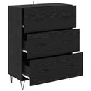 Sideboard Sort eg 69,5 x 34 x 90 cm Ingeniørt træ og jern