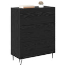 Sideboard Sort eg 69,5 x 34 x 90 cm Ingeniørt træ og jern