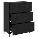 Sideboard Sort eg 69,5 x 34 x 90 cm Ingeniørt træ og jern