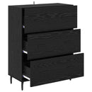 Sideboard Sort eg 69,5 x 34 x 90 cm Ingeniørt træ og jern