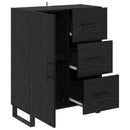 Sideboard Sort eg 69,5 x 34 x 90 cm Ingeniørt træ og jern
