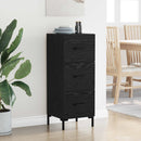 Sideboard med skuffe Sort eg 34,5 x 34 x 90 cm Konstrueret træ