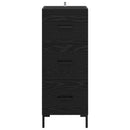 Sideboard med skuffe Sort eg 34,5 x 34 x 90 cm Konstrueret træ