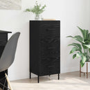 Sideboard med skuffe Sort eg 34 x 34.5 x 90 cm Konstrueret træ
