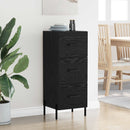 Sideboard med skuffe Sort eg 34 x 34.5 x 90 cm Konstrueret træ