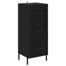 Sideboard med skuffe Sort eg 34 x 34.5 x 90 cm Konstrueret træ