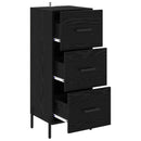 Sideboard med skuffe Sort eg 34 x 34.5 x 90 cm Konstrueret træ