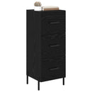 Sideboard med skuffe Sort eg 34 x 34.5 x 90 cm Konstrueret træ