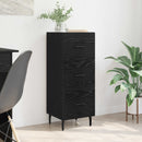 Sideboard med skuffe Sort eg 34 x 34.5 x 90 cm Konstrueret træ