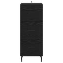 Sideboard med skuffe Sort eg 34 x 34.5 x 90 cm Konstrueret træ
