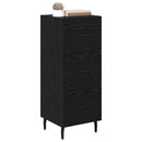Sideboard med skuffe Sort eg 34 x 34.5 x 90 cm Konstrueret træ