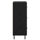 Sideboard med skuffe Sort eg 34 x 34.5 x 90 cm Konstrueret træ