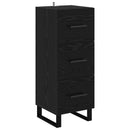 Sideboard Sort eg 34,5 x 34 x 90 cm Ingeniørt træ og jern