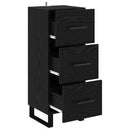 Sideboard Sort eg 34,5 x 34 x 90 cm Ingeniørt træ og jern