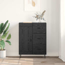 Sideboard med skuffe Sort Eg 69,5 x 34 x 90 cm Konstrueret træ