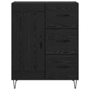 Sideboard med skuffe Sort Eg 69,5 x 34 x 90 cm Konstrueret træ