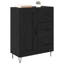 Sideboard med skuffe Sort Eg 69,5 x 34 x 90 cm Konstrueret træ