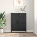 Sideboard med skuffe Sort eg 69.5 x 34 x 90 cm Konstrueret træ