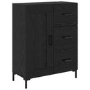 Sideboard med skuffe Sort eg 69.5 x 34 x 90 cm Konstrueret træ